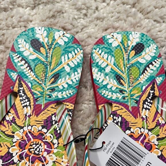 NWT Vera Bradley flip flops, Rumba, pink and green pattern, size medium (7-8) - Picture 6 of 9